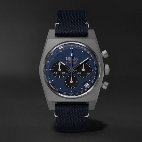 Zenith El Primero A384 Edge of Space Titanium / Blue / Rubber